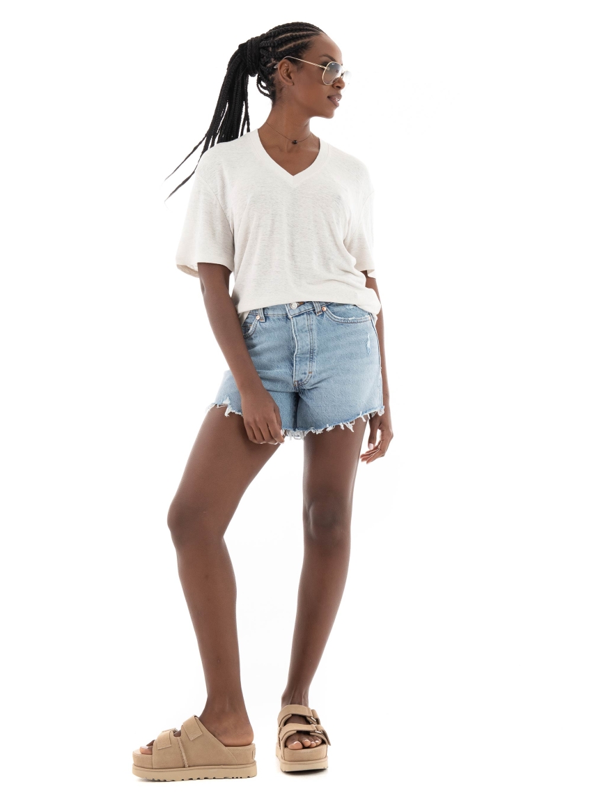 HUGO Regular Fit Denim Shorts Gealea - Medium Aged Denim