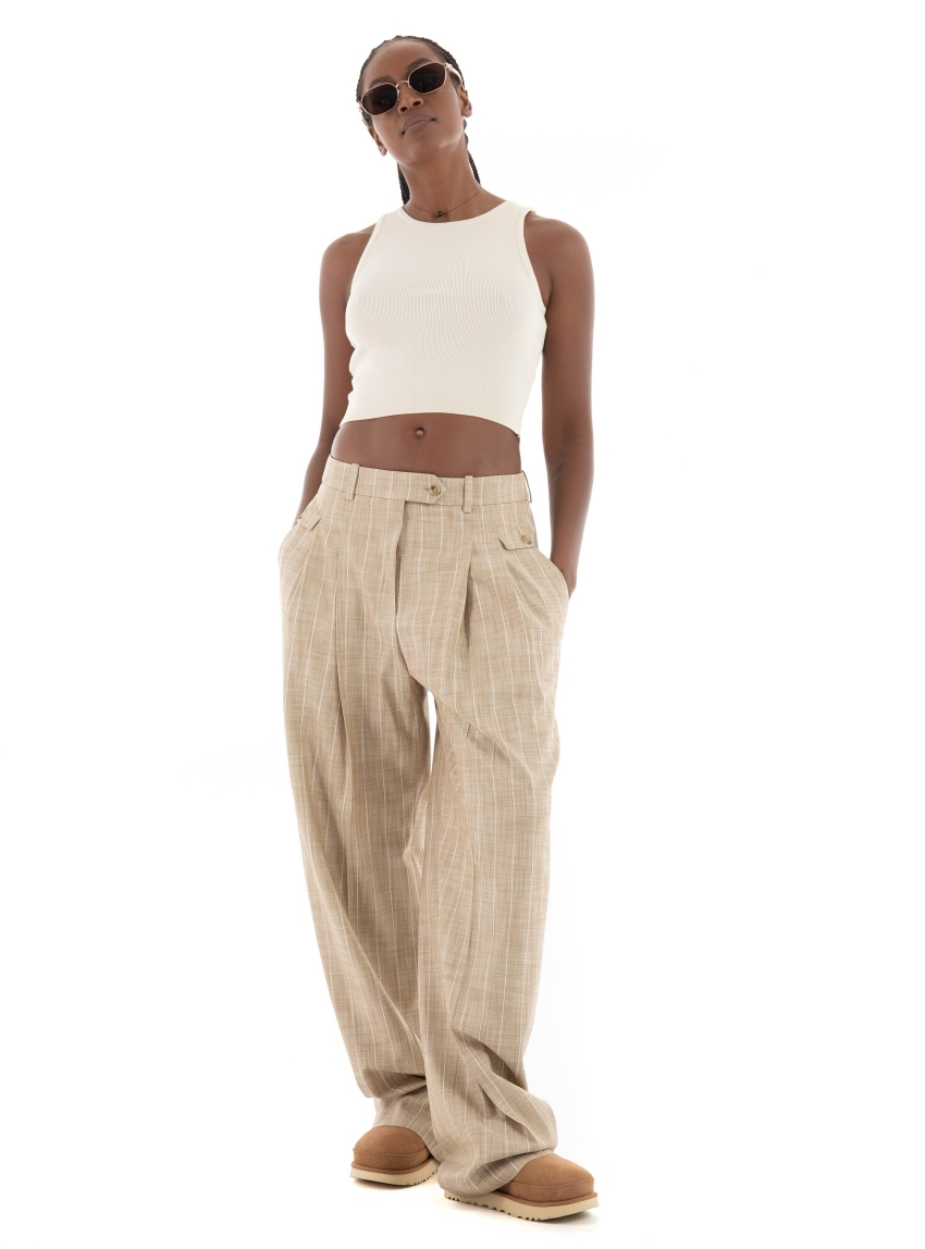 BOSS Striped Pants Toftcira - Beige