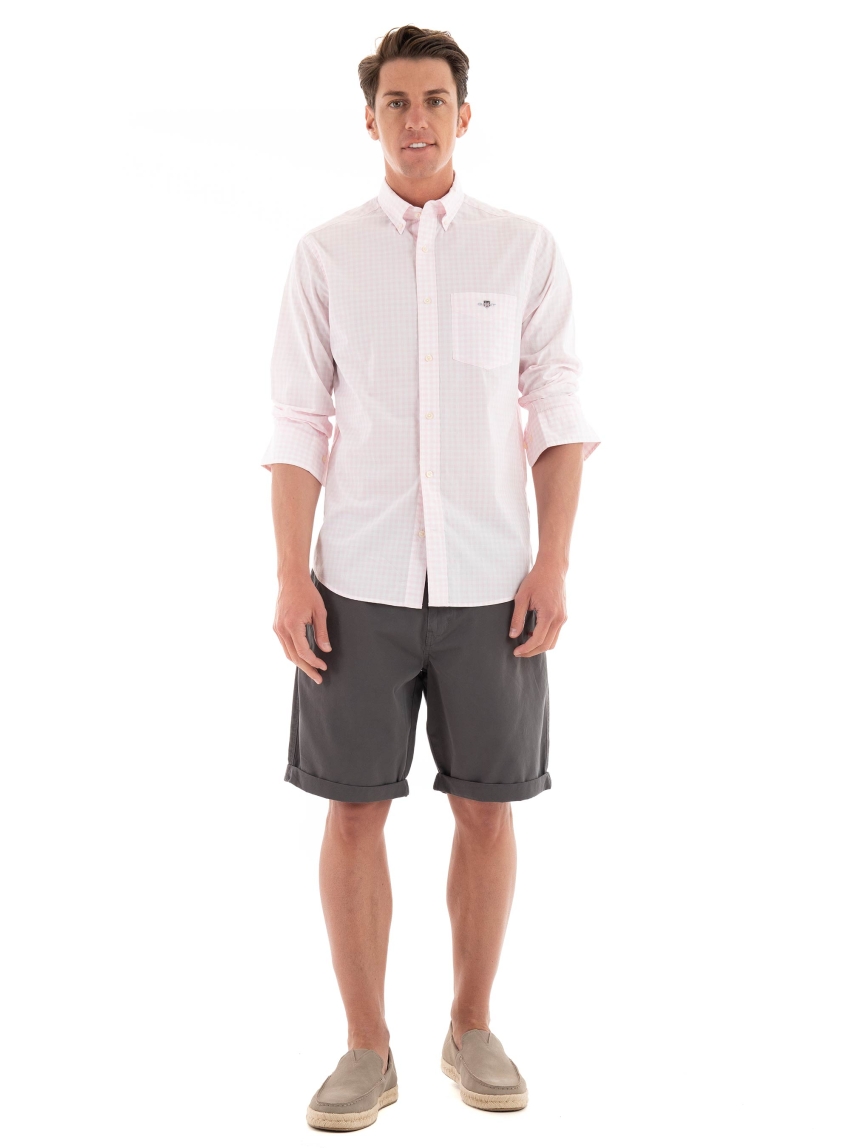 Gant Regular Poplin Gingham Shirt - Light Pink