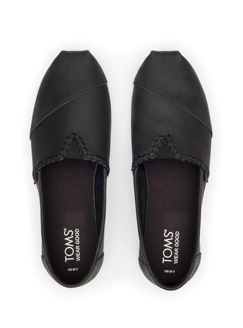Toms Leather Alpargata With Cloudbound Espadrilles - Black