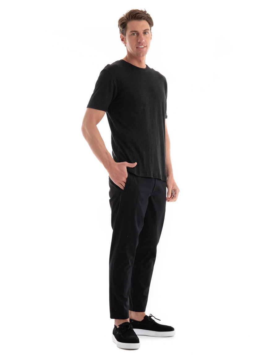 Gianni Lupo Linen T-Shirt - Black