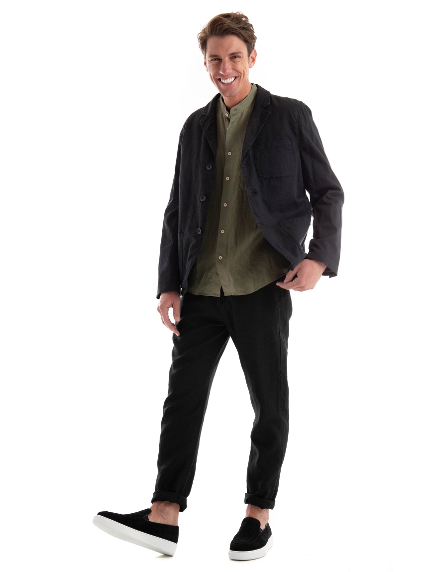 Scotch & Soda Unconstrucked Garment-Dyed Blazer - Black