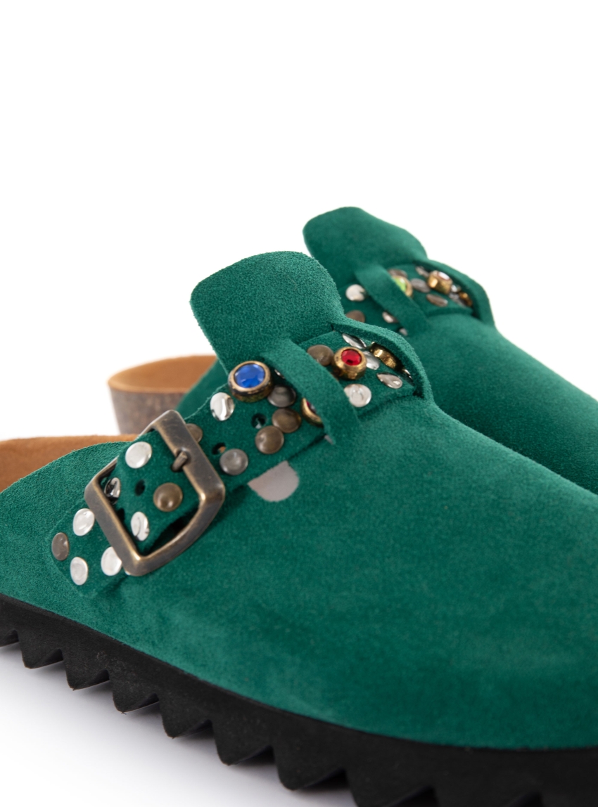 Post & Co Alaska Leather Clog - Green