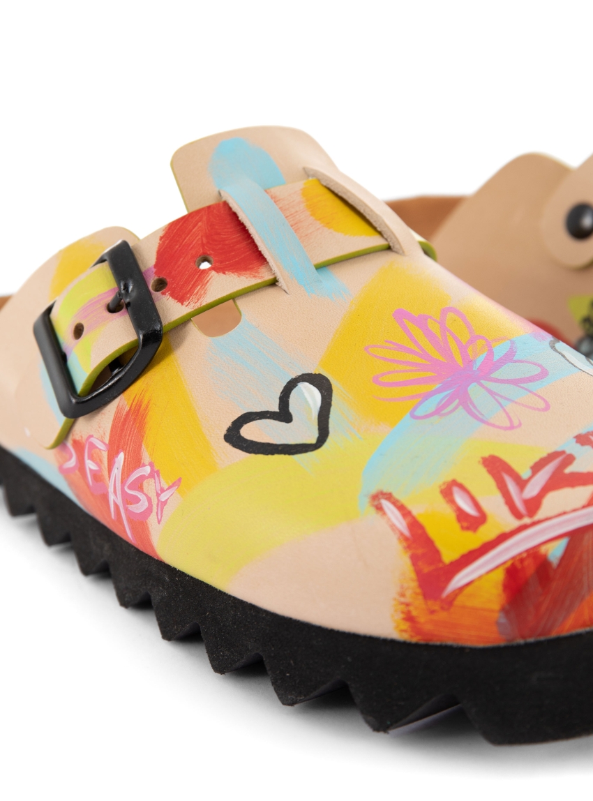 Post & Co Sketch Leather Clog - Multi Colors