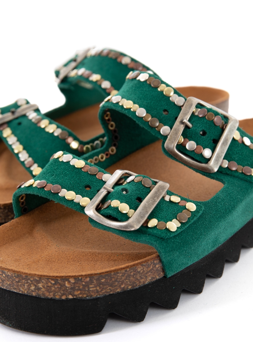 Post & Co Alaska Leather Sandals - Green