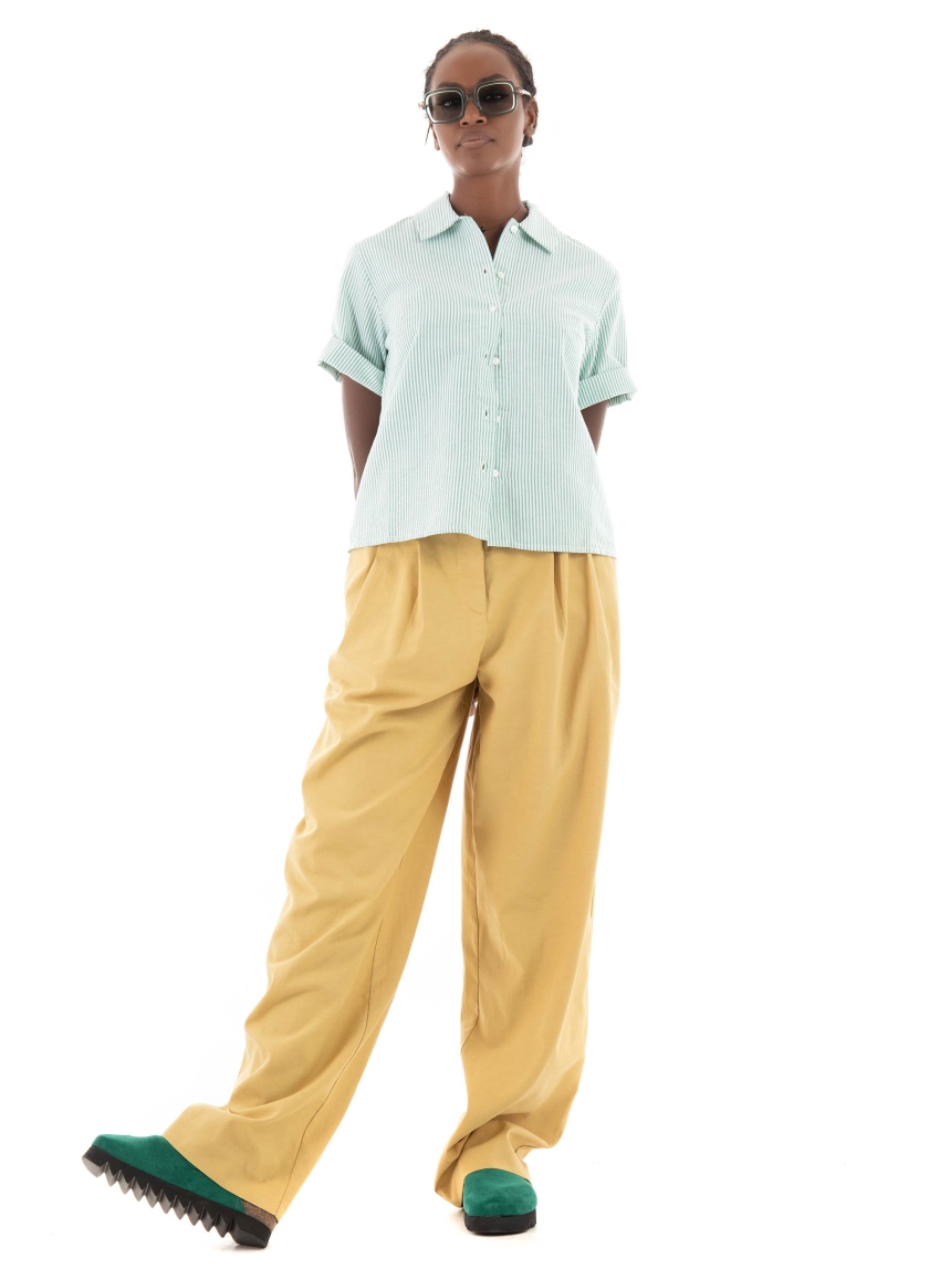 Black & Black Pants - Beige