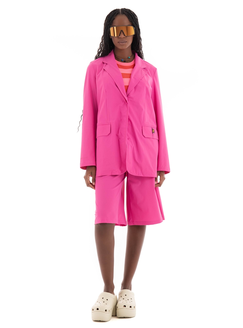 Save The Duck Ailani Detachable Hooded Blazer - Fuchsia