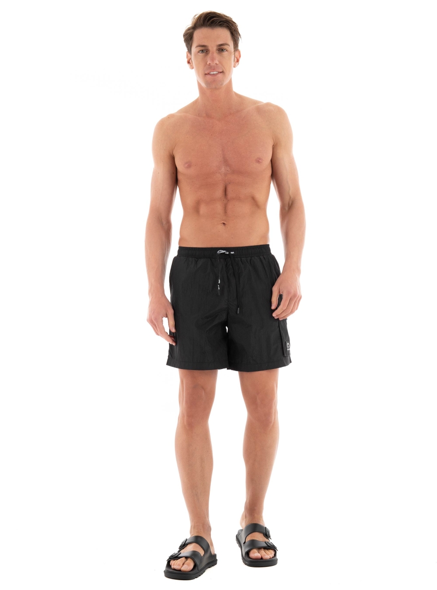 Karl Lagerfeld Logo Cargo Board Swim Shorts - Black
