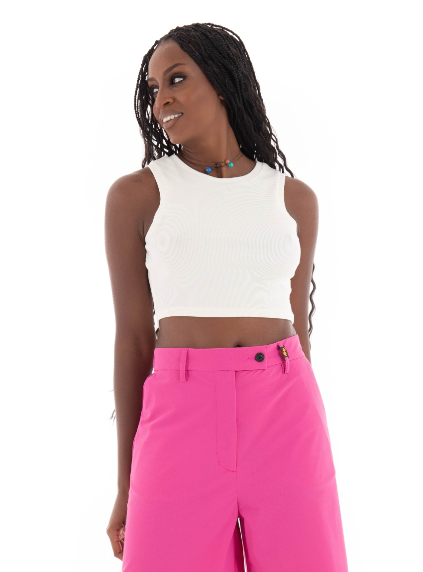 Only Vilma Cropped Tank Top - White