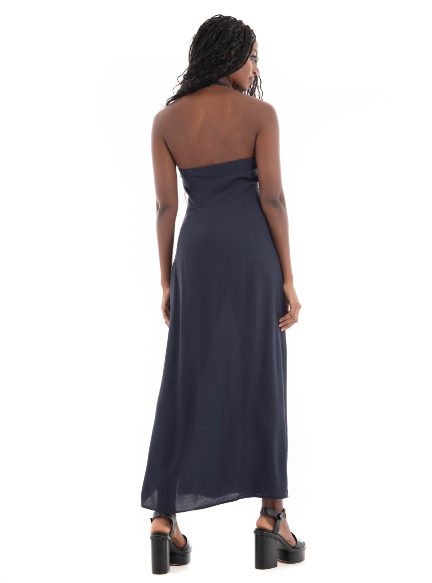 Scotch & Soda Maxi Dress With Braided Detail - Dark Blue