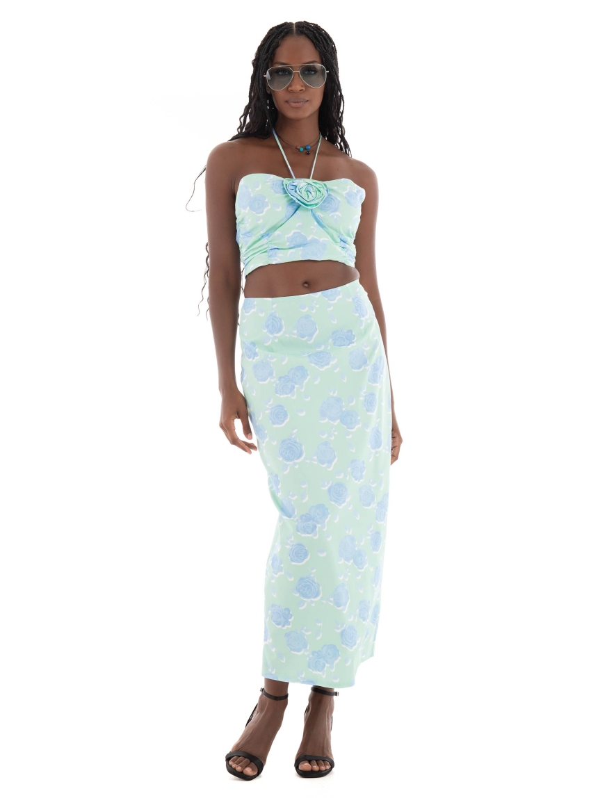 Glamorous Cropped Top - Light Aquamarine