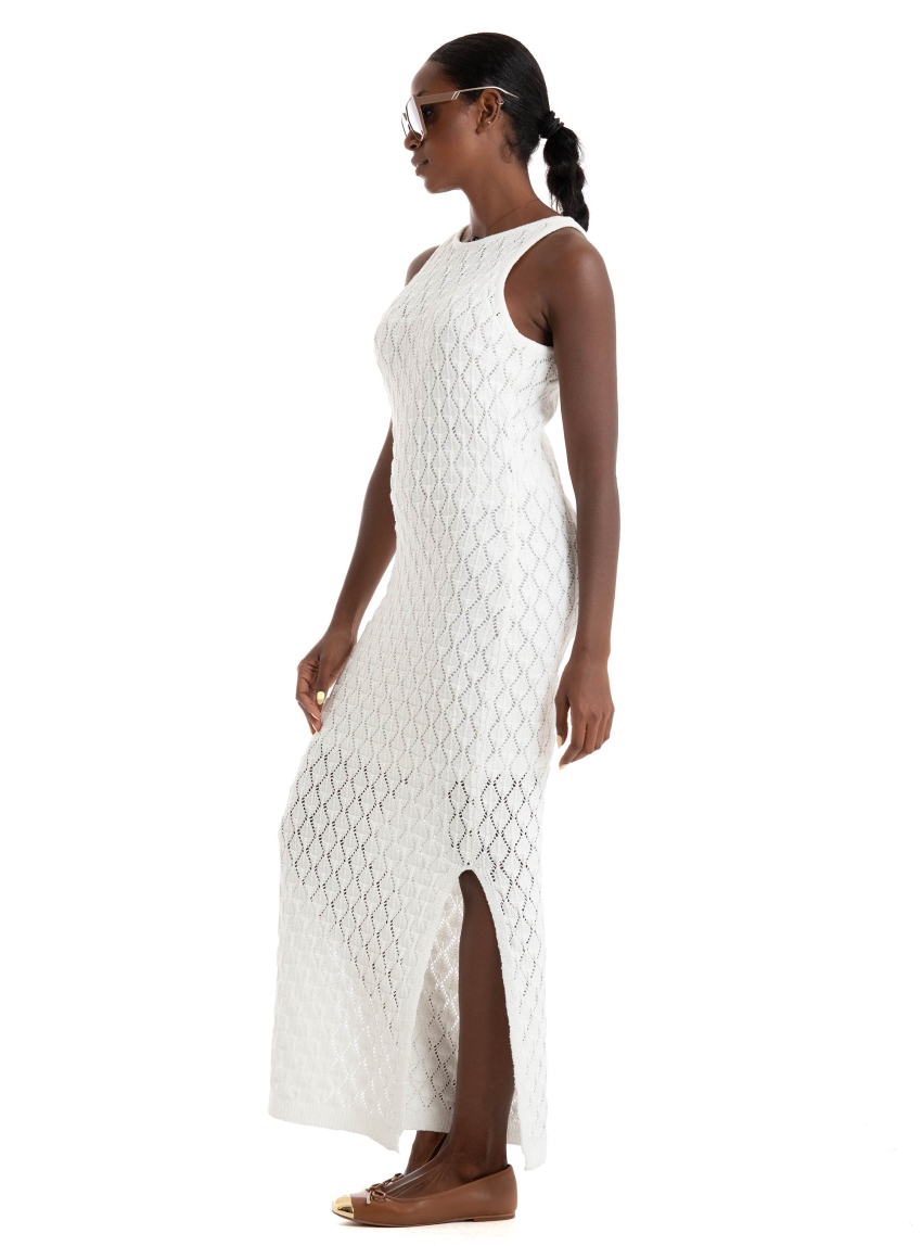 Vero Moda Evelyn Crochet 7/8 Dress - White