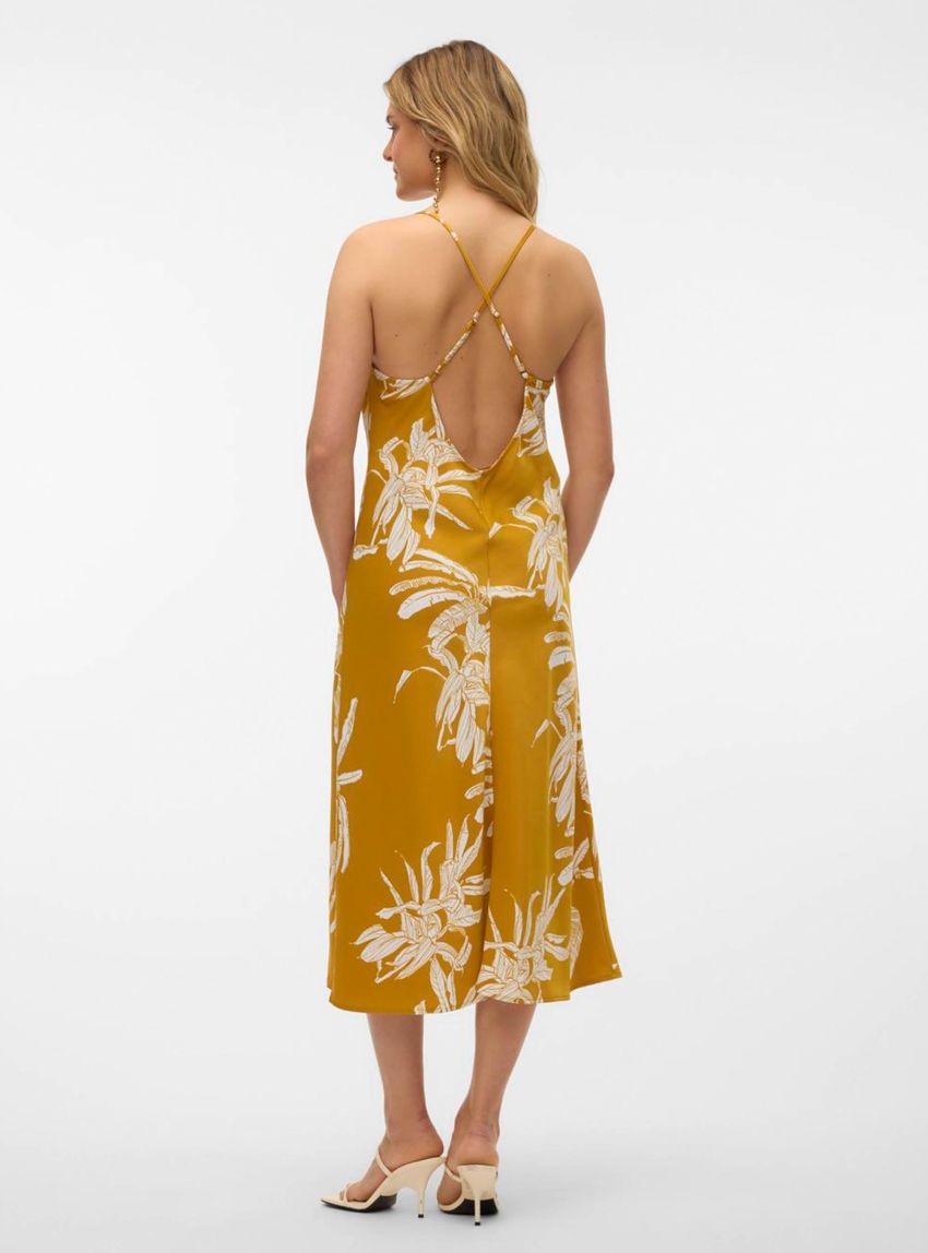 Vero Moda Keila Strap Calf Dress - Rust