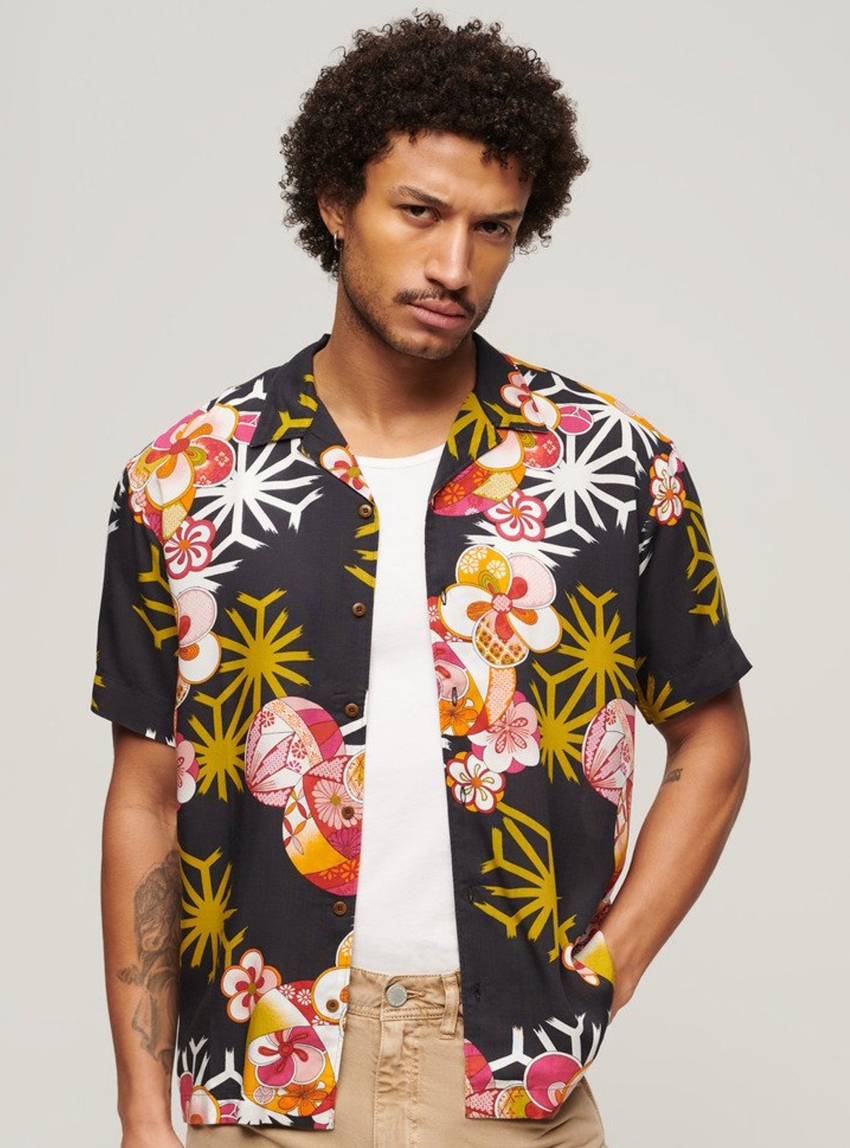 Superdry D3 Ovin Hawaiian Resort Shirt - Black