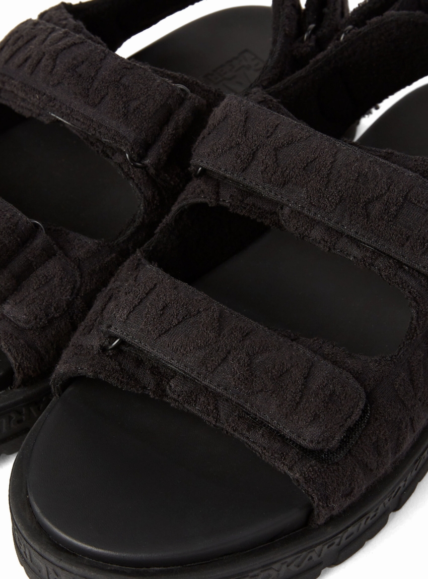Karl Lagerfeld Towel Trim Two-Strap Sandals - Black
