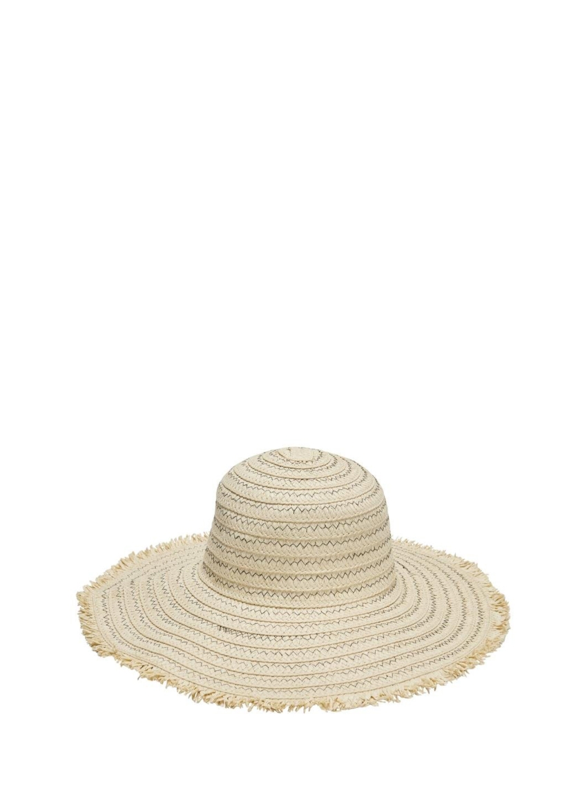 Only Eliza Zig-Zag Paper Straw Hat - Light Beige
