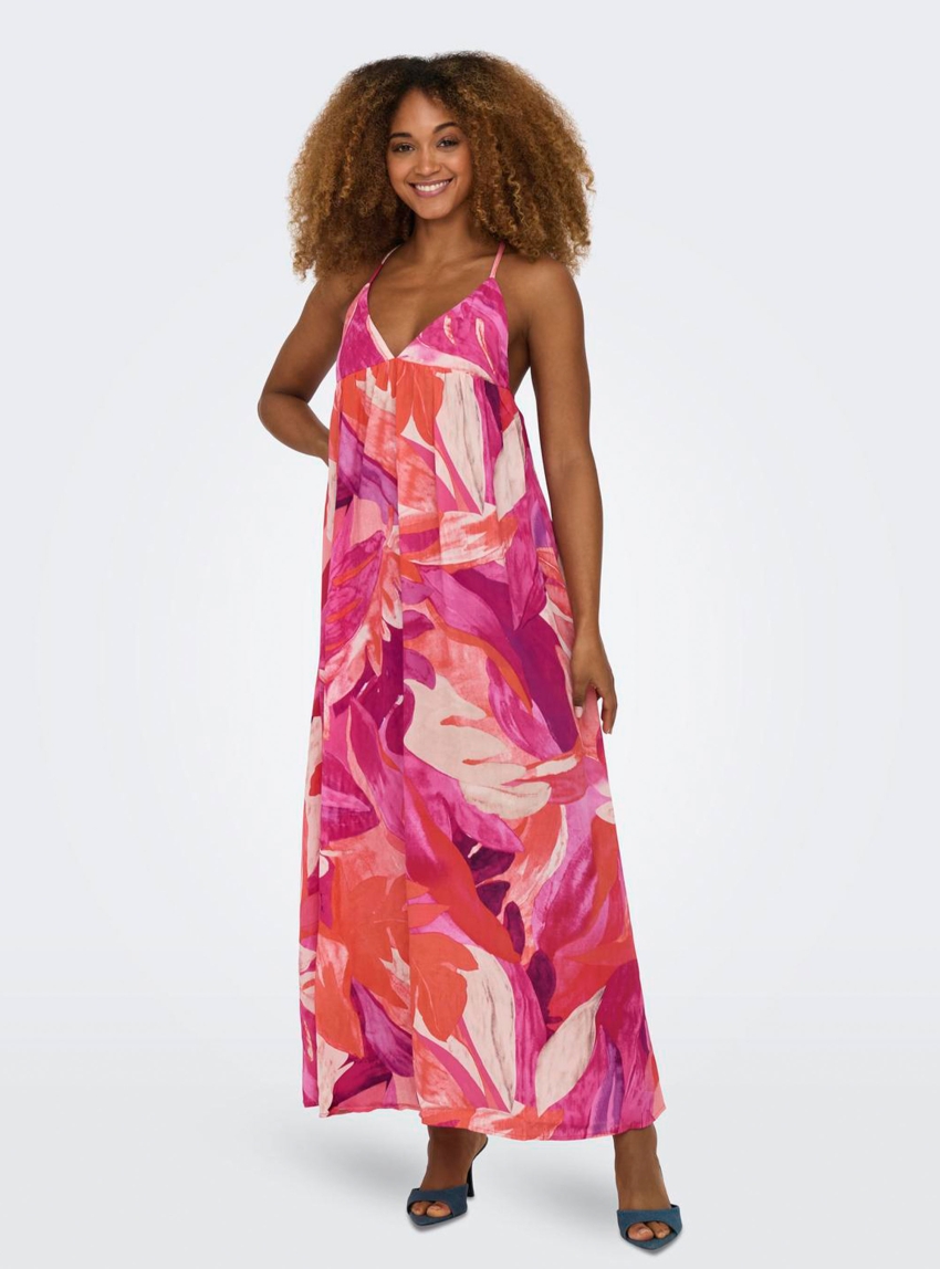 Only Alma Life Poly Chole Long Dress - Rose