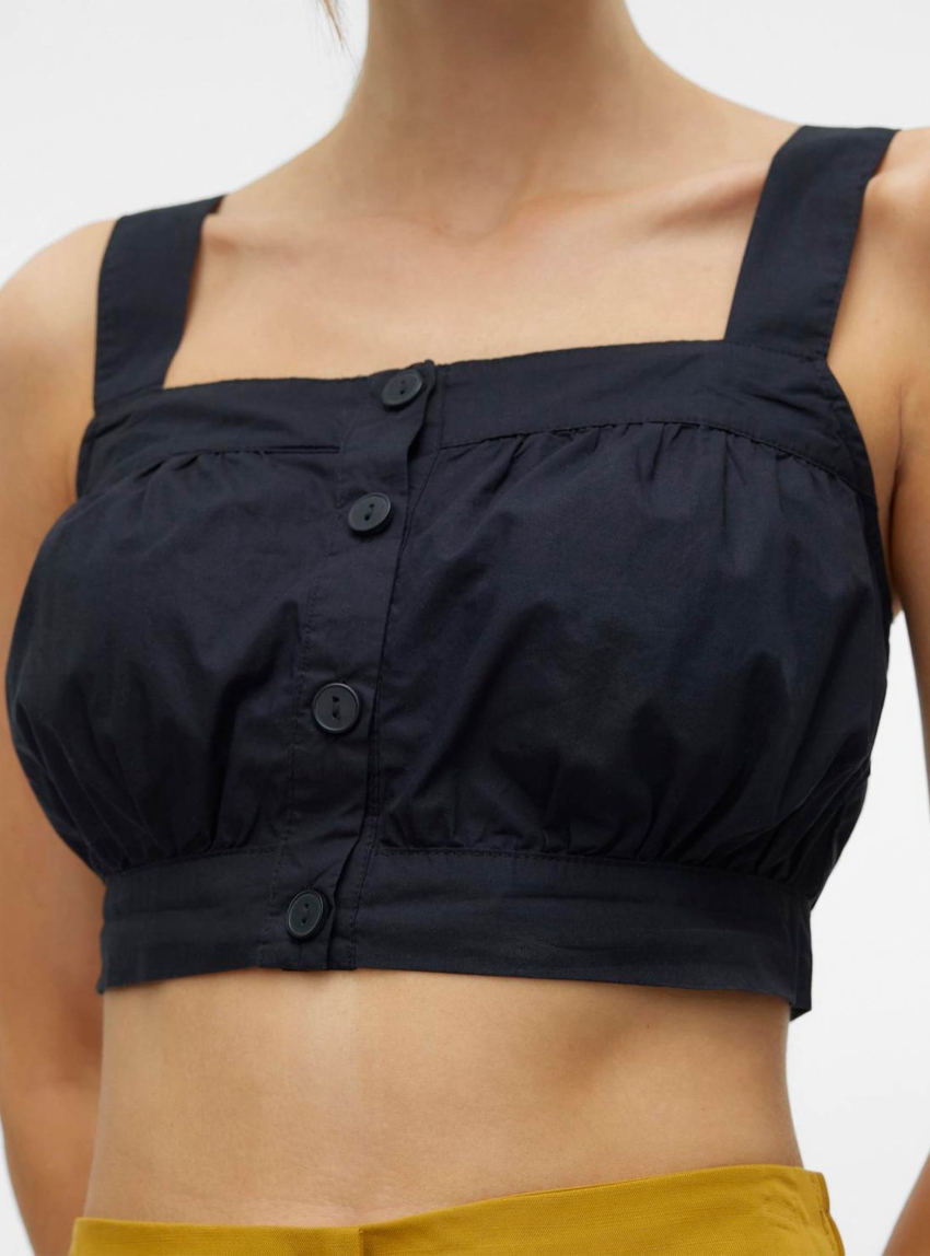 Vero Moda Karmren Crop Top - Black