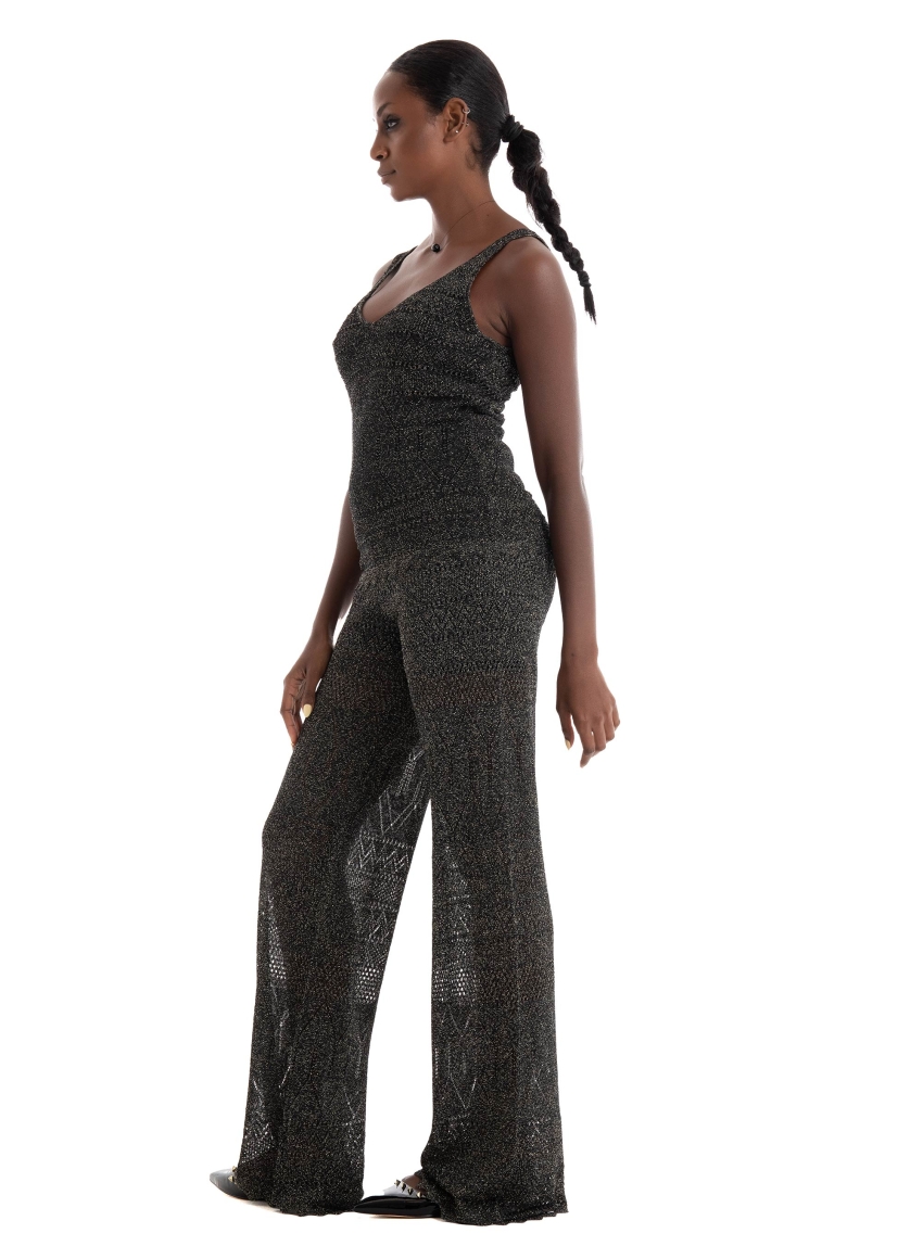 Guess Marciano Crochet Lurex Top - Jet Black