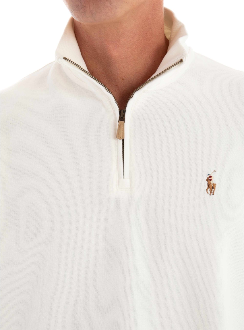 Polo Ralph Lauren Textured Cotton Quarter-Zip Pullover - Ecru