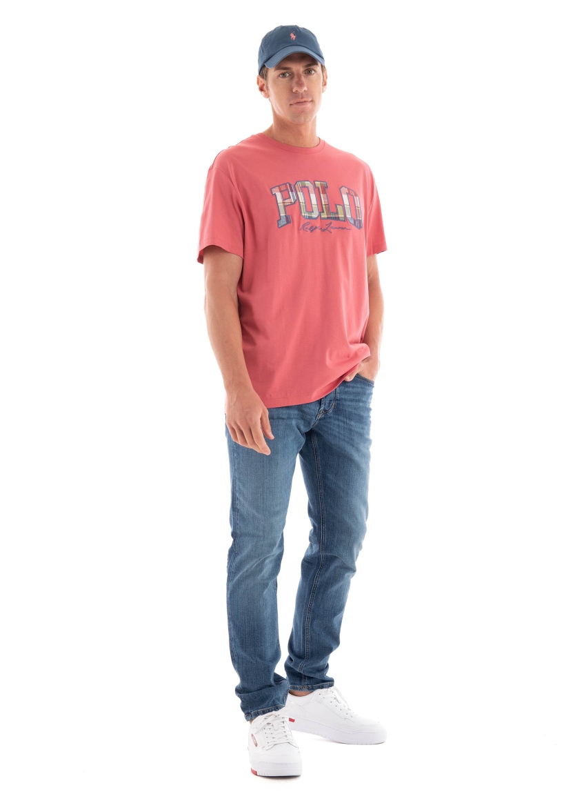 Polo Ralph Lauren Classic Fit Plaid-Logo Jersey T-Shirt - Pink