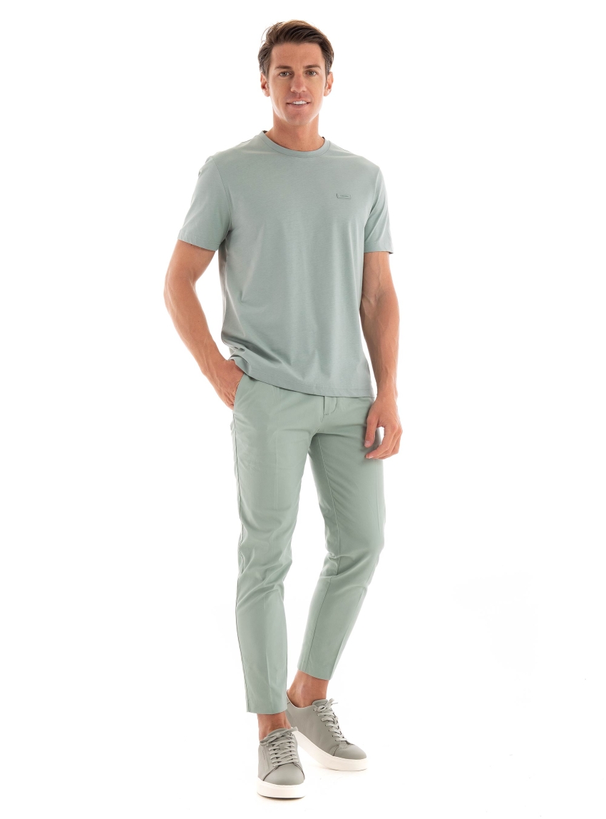 Calvin Klein Modern Twill Tapered Pleat Pants - Greenish Grey