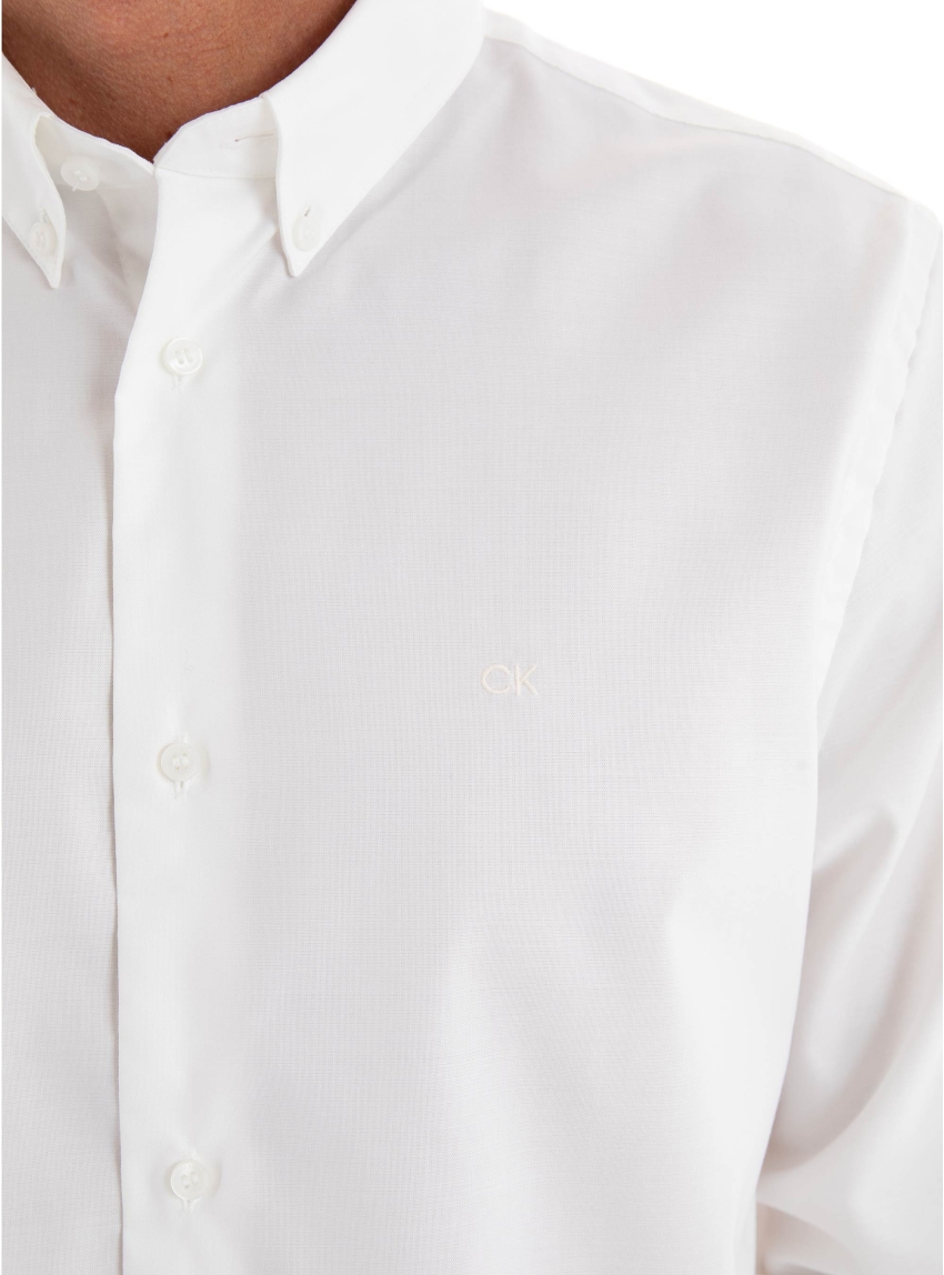 Calvin Klein Oxford Stretch Regular Fit Shirt - White