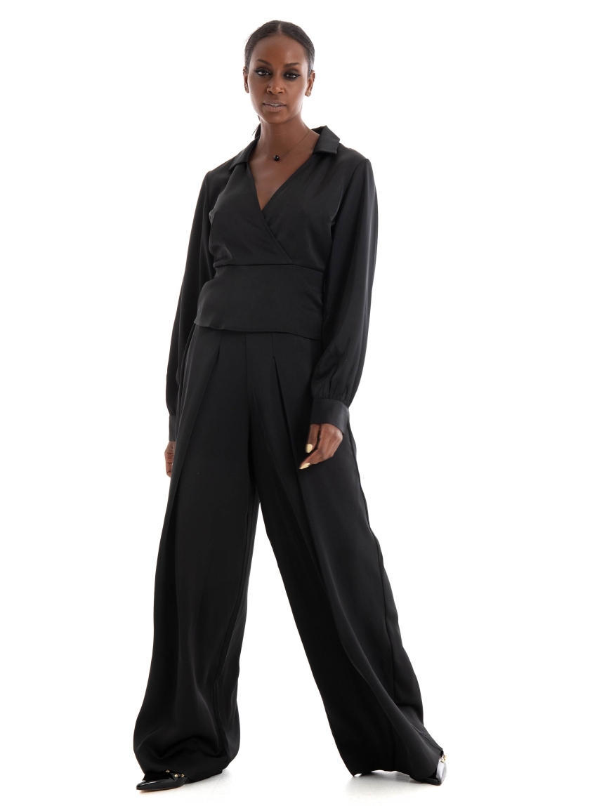 Vero Moda Louisa V-Neck Wrap Top - Black