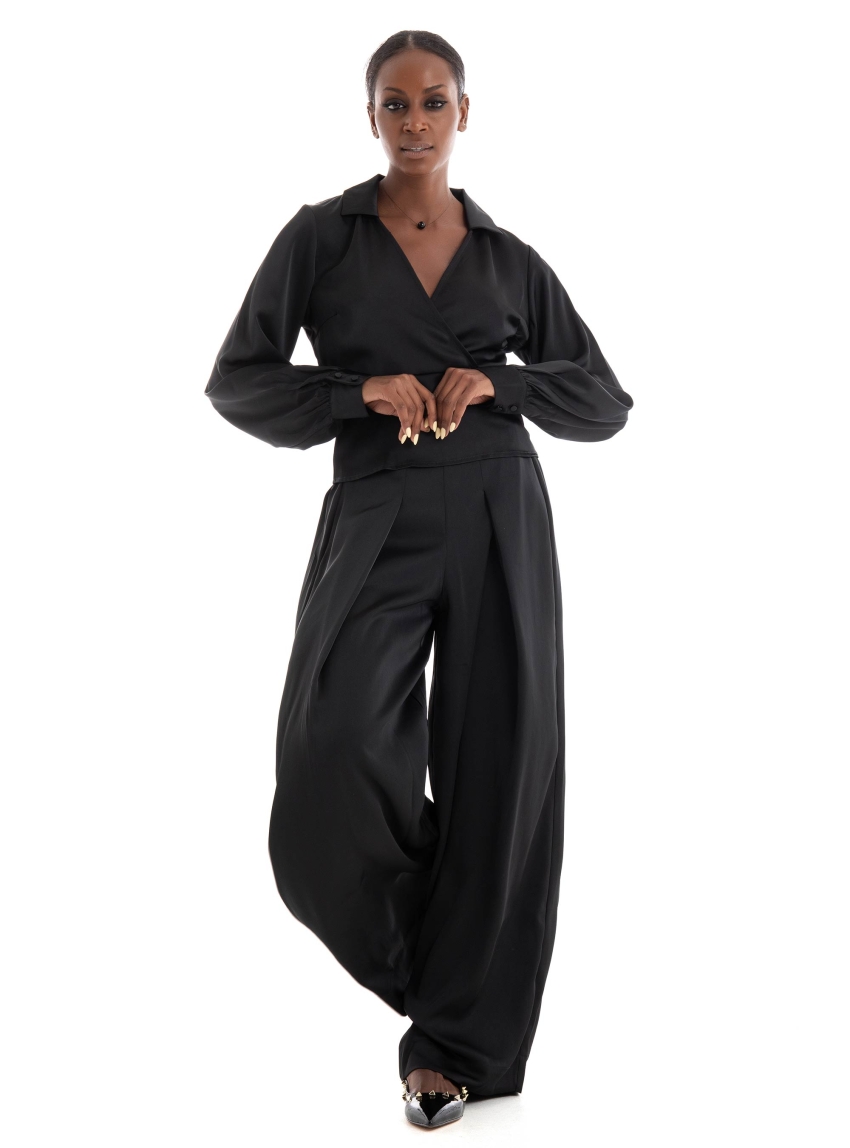 Vero Moda Louisa High Waist  Wide Pants - Black