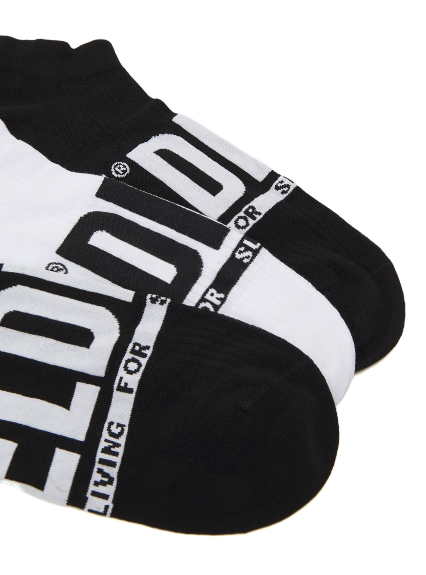 Diesel Three-pack Low-cut Logo Socks - Multi Colors