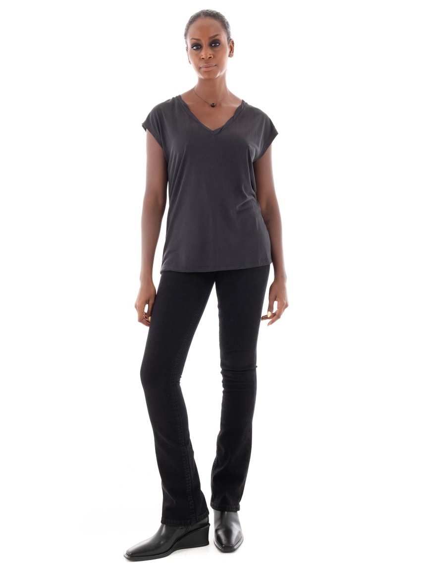 Only Hannah V-Neck Top - Black