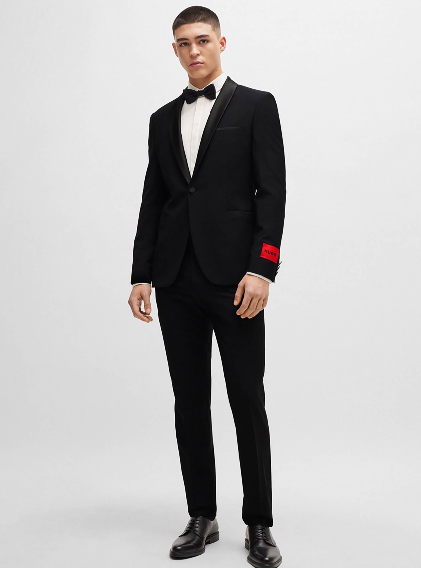 HUGO Extra Slim Fit Tuxedo Jacket Arti224E1X - Black
