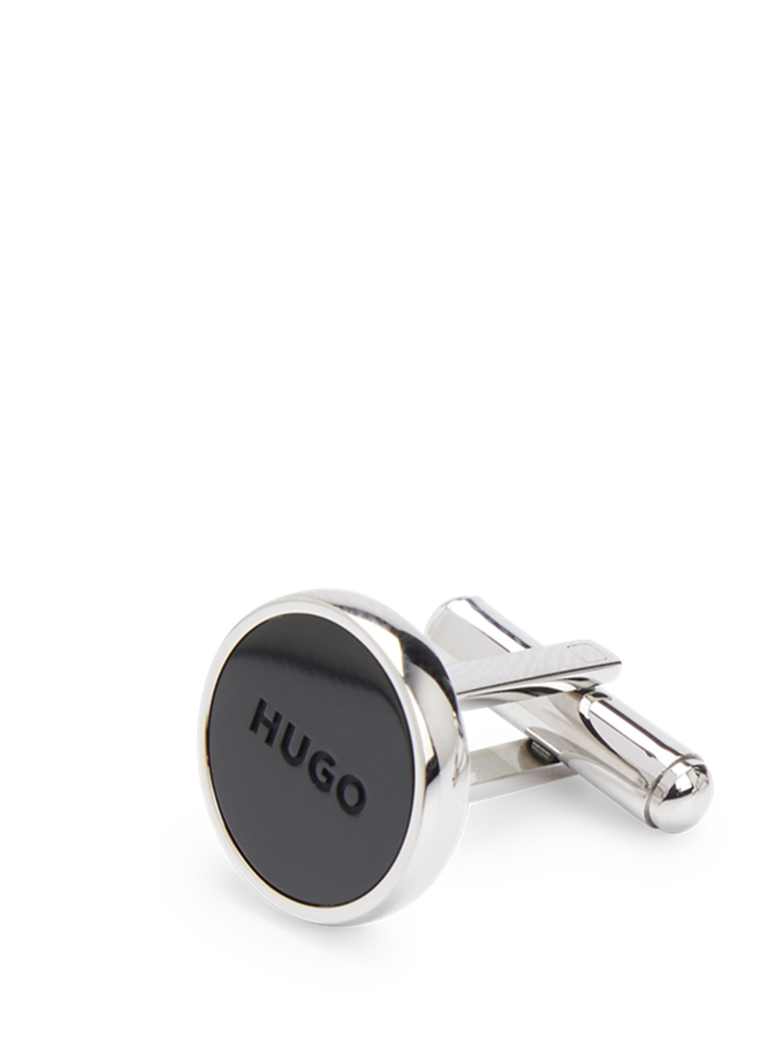 HUGO Round Cufflinks E-COLOR1-CUF - Black