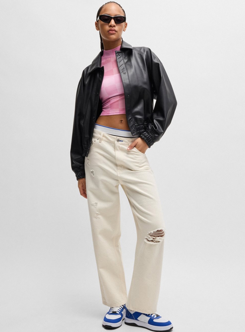 HUGO Crop Top Dalorra_B - Pink
