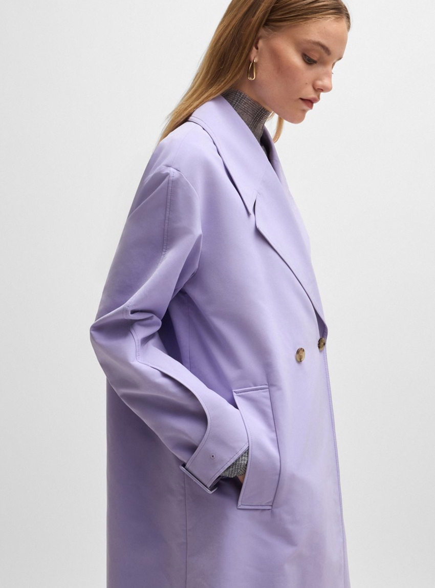 BOSS Double Breasted Water-Repellent Coat Cadeta - Violet