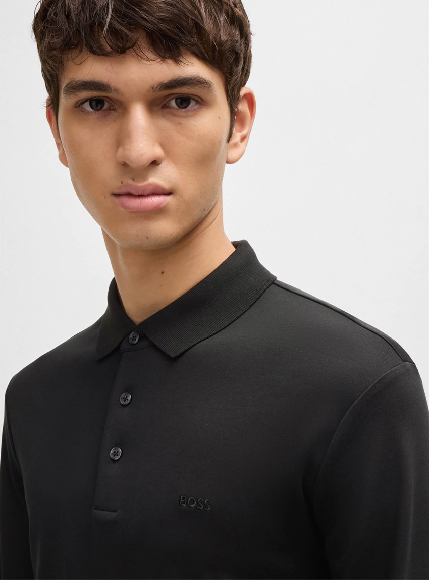 BOSS Interlock Regular Fit Polo Shirt Pado 30 - Black