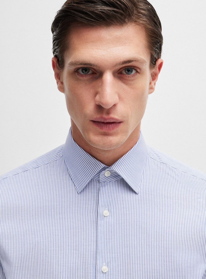 BOSS Regular Fit Easy Iron Shirt H-JOE-kent-C1-214 - Sky Blue