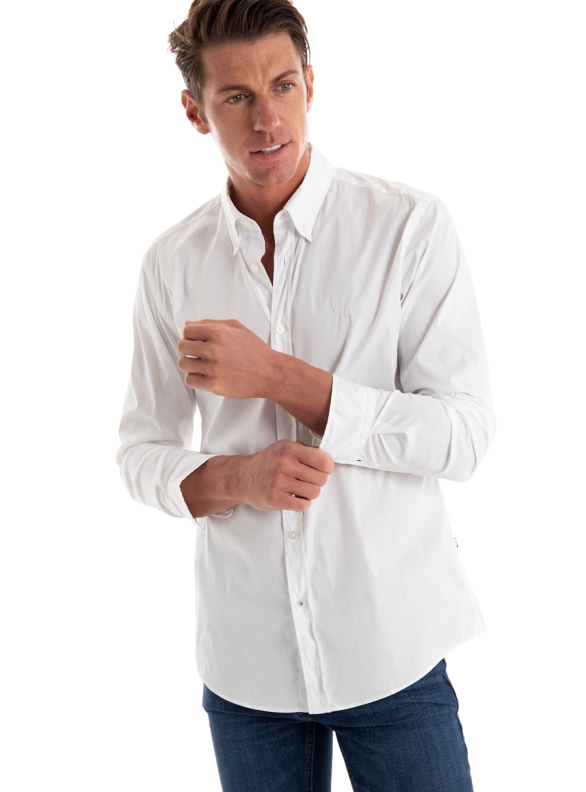 BOSS Slim Fit Shirt H-ROAN-BD-E-C1-243 - White