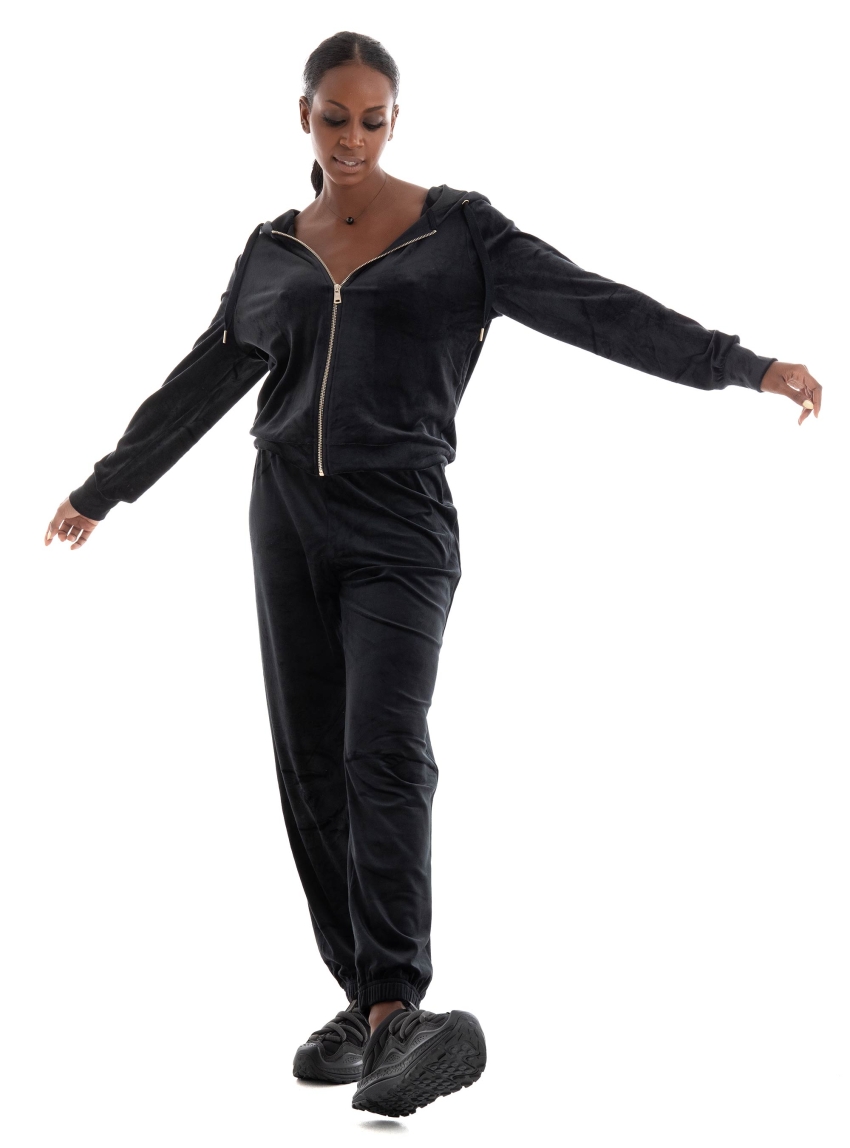 Only Rebel Zip String Hoodie - Black