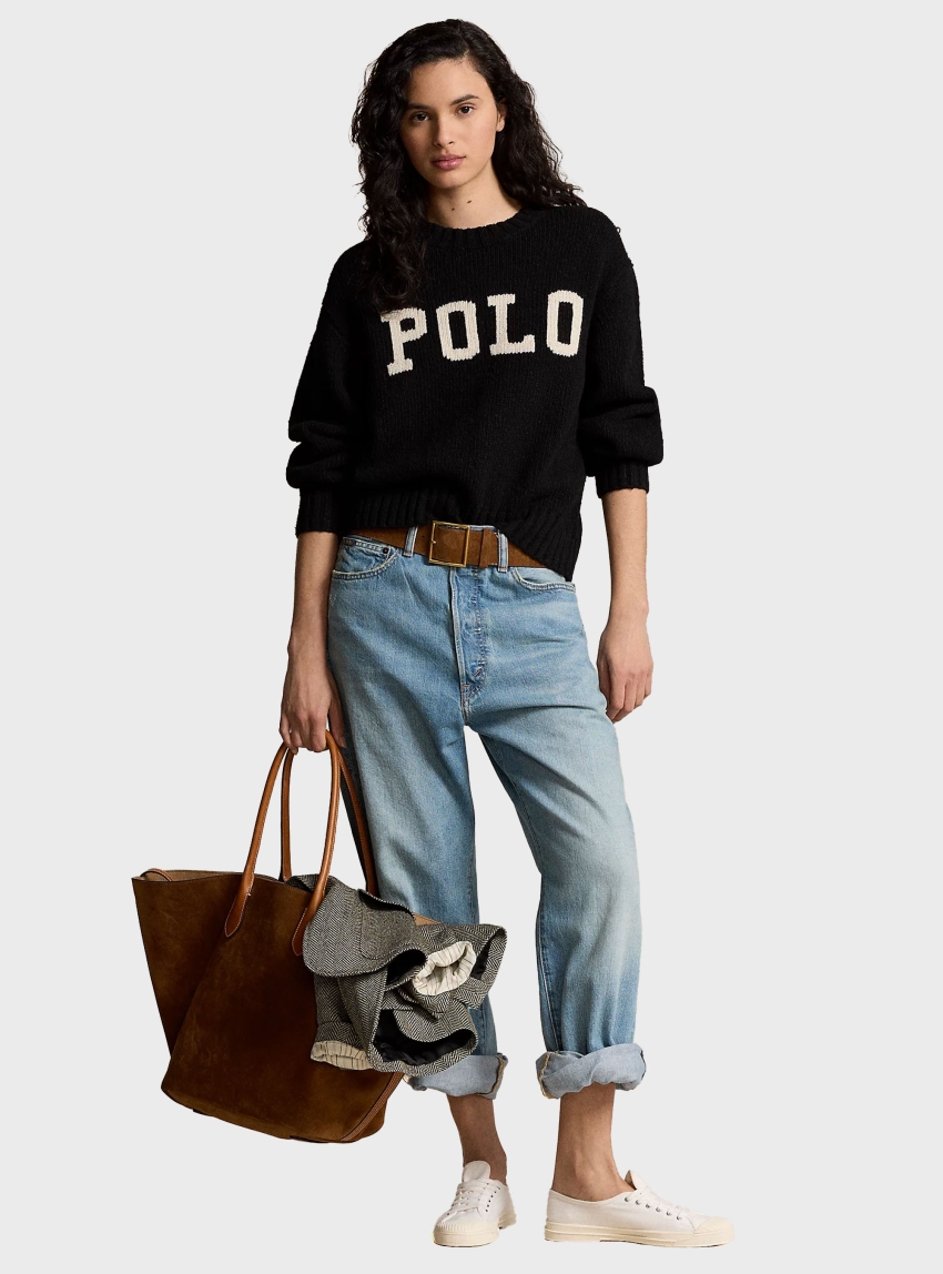 Polo Ralph Lauren Logo Crewneck Jumper - Black