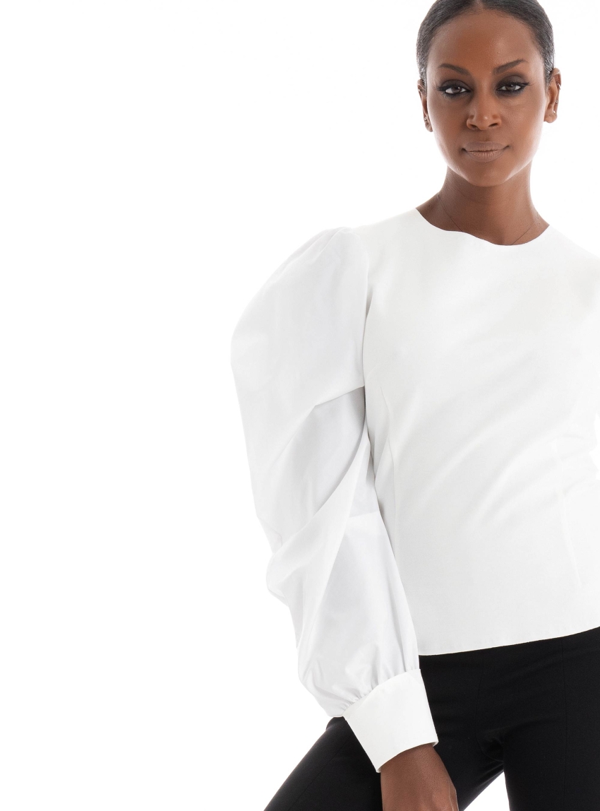 Ioanna Kourbela Dualism' Gathered Sleeves Top - Off White