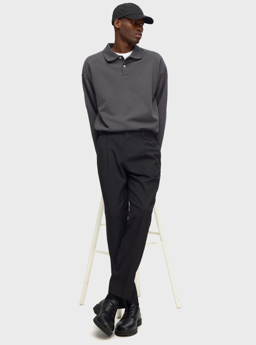 Selected  Regular Tapered Leroy Pleated Pants - Black