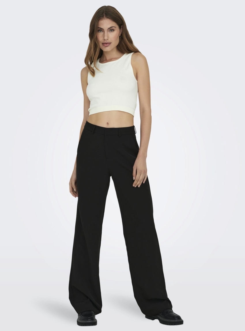 Only Berry Life High Waist Wide Pants - Black