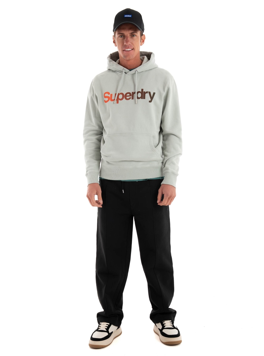 Superdry Core Logo Fade Loose Hoodie - Greenish Grey