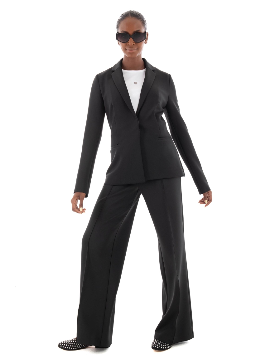 Calvin Klein Technical Knit Wide Leg Pants - Black