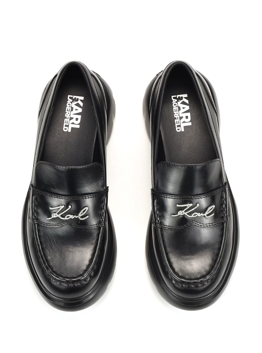 Karl Lagerfeld Signa Rhinestone Loafers - Black
