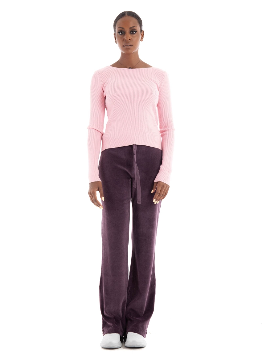 Somethingnew Vera Knit Short Top - Pink