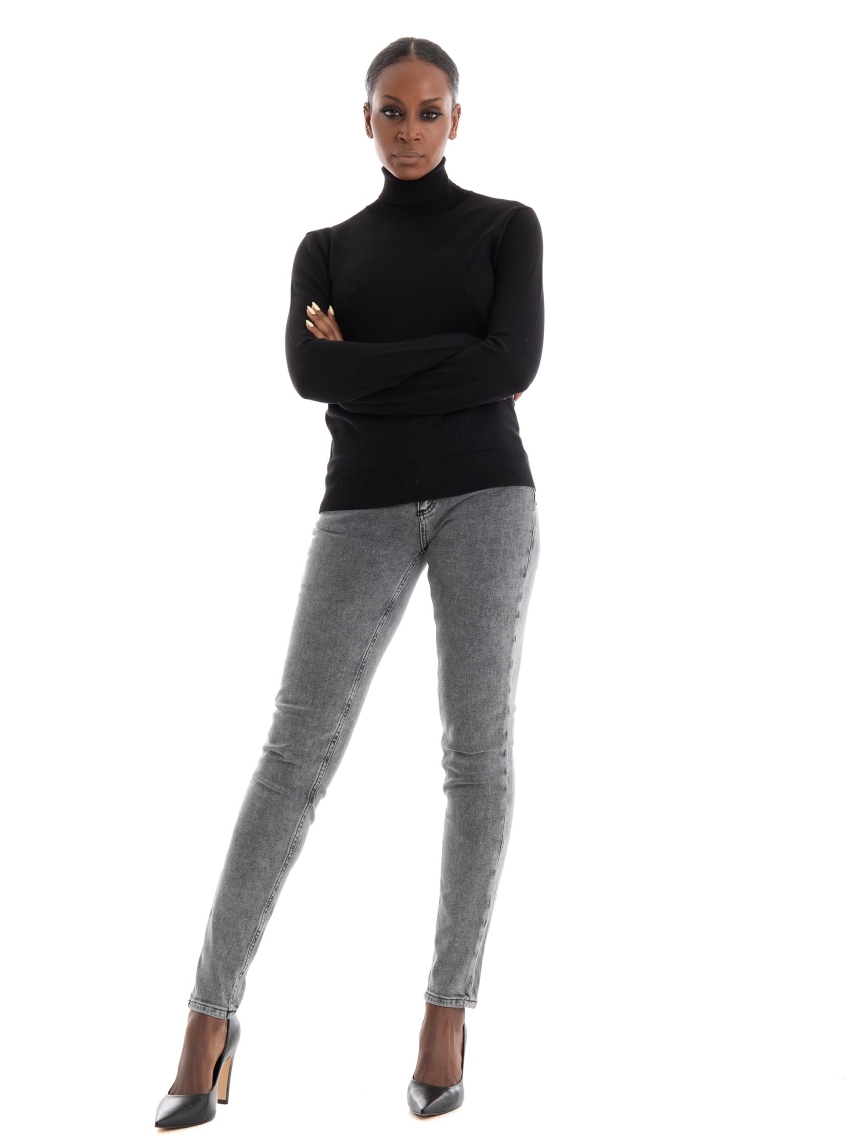 JJXX Ada Comfy Roll Neck Knit - Black