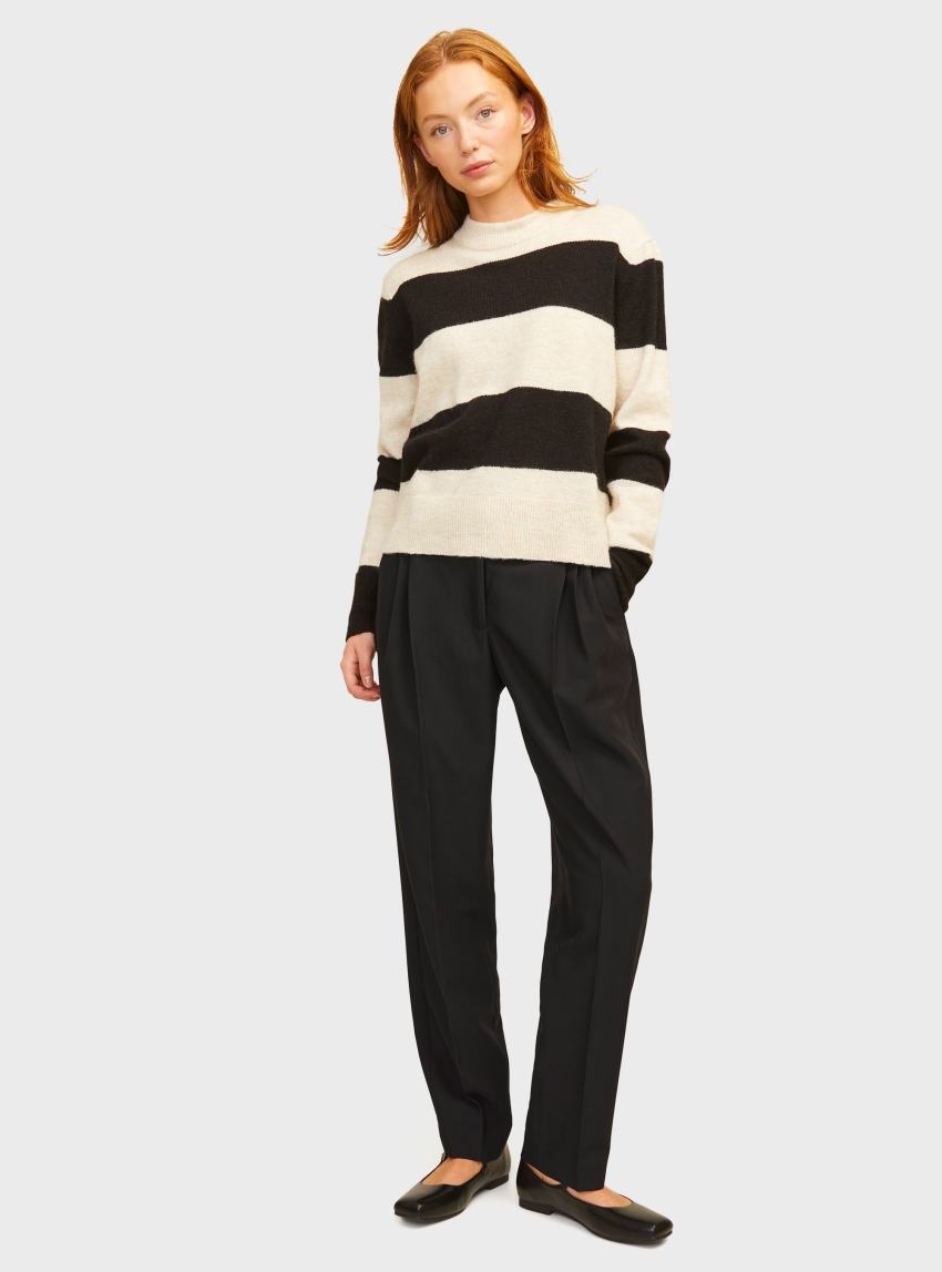 JJXX Ana Mary Relaxed Tapered Mid Waist Pants - Black