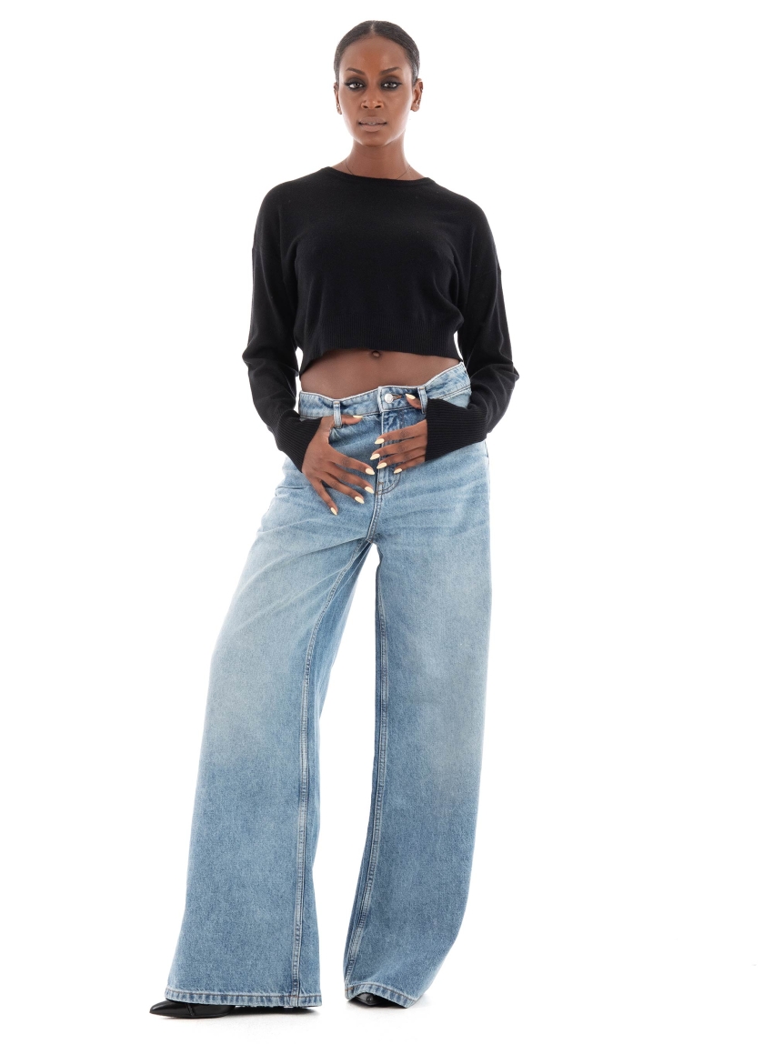 Only Ibi Lcropped Pullover - Black